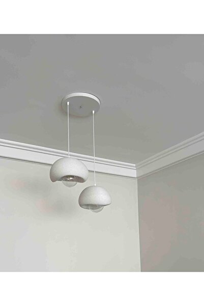 Ferisa Home Ampul HEdiye Beton Beyaz Pinterest 2'Li Sarkıt Avize Bohem Modern...