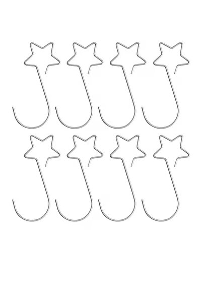 OEM Set of 100 Christmas decoration hooks, 50 x 20 mm, metal, silver