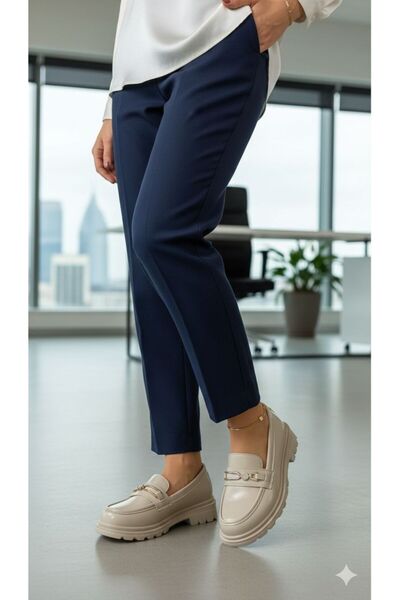 guijarro Women's Matte Patent Leather Stone Chain Detailed Thick Serrated Sol...