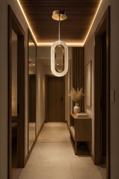 Bohem Aydınlatma Elips Tavana Sıfır 3 Renk LED Gold Modern Avize Antre/Hol Ba...