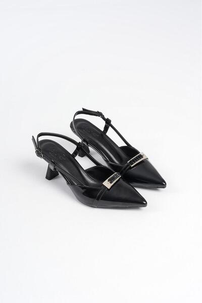 Griffa Women's Beige Patent Leather Buckle Open Back Daily Casual Evening Dre...