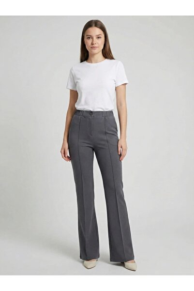 nacar çarşı Women's Gray High Waist Flared B Piped Detail t Shaping / Sculpti...