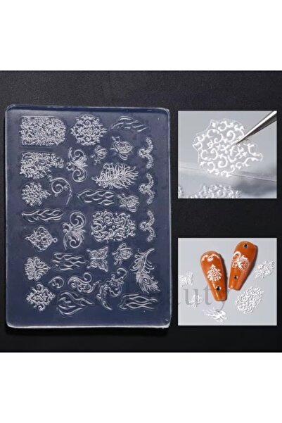 Pink Nails NAIL ART Diverse Matrita Silicon 3 D Feather Design