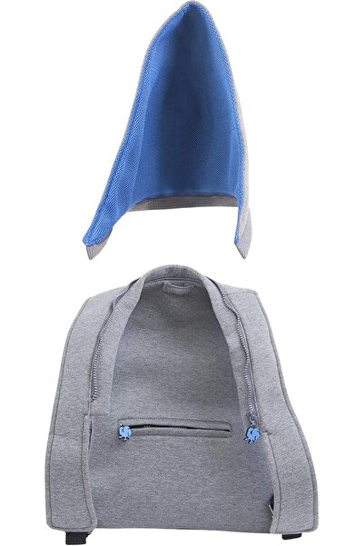 Morikukko Unisex-Adult Hooded Backpack Grey Blue