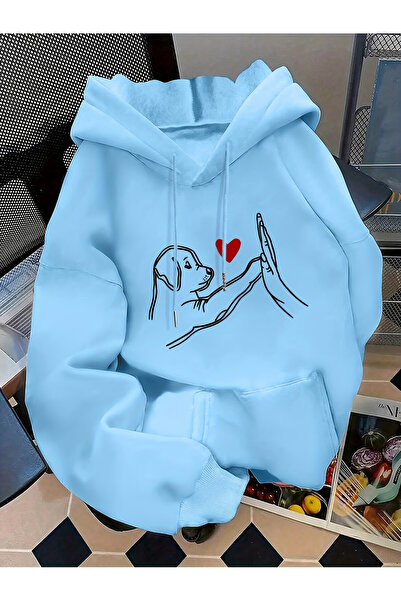 PENTHİLUS سترة رياضية لطيفة على شكل كلب مطبوع ، بغطاء رأس وجيوب على شكل كنغر ...