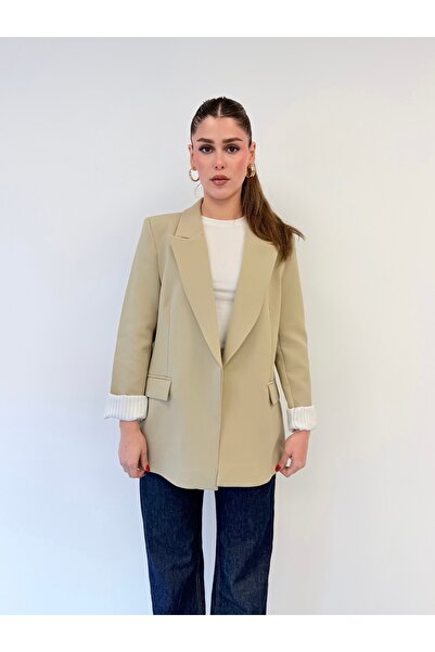 ossons Premium Shawl Collar Foldable Sleeve Detailed Jacket