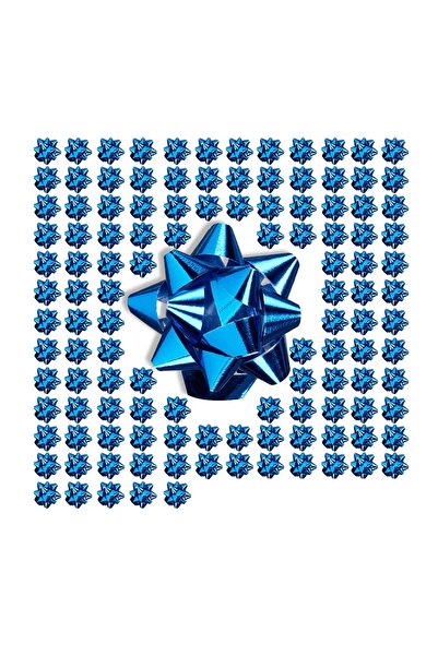 Relaxdays Set of 100 Gift Bows, Relaxdays, blue, 2 x 5 cm