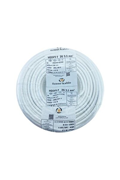 öznur kablo ÖZNUR 40MT 3X2,5MM TTR BAKIR ELEKTRİK KABLOSU BEYAZ