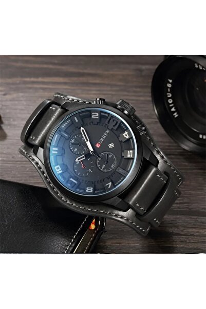 Curren ساعة رجالية فاخرة مقاومة للماء تعمل بالكوارتز، موديل 8225