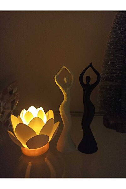 smilechild Led Mum Aydınlamalı Lotus Çiçeği ve Dans Eden Kadınlar 15 CM 3 LÜ ...