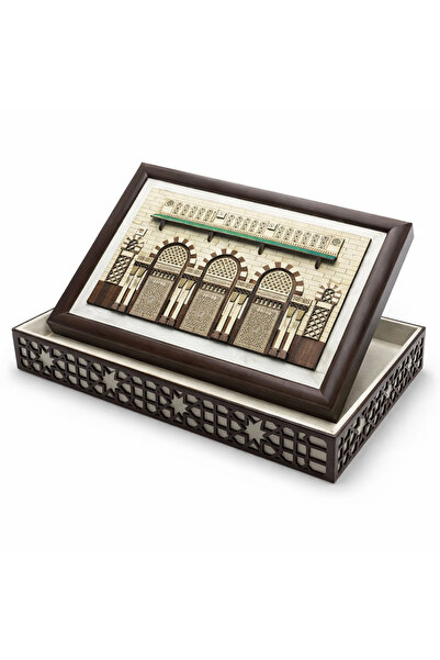 tarafluxury لوحة و علبة هدية فاخرة بتصميم الواجهة النبوية الشريفة – نقش خشبي ...