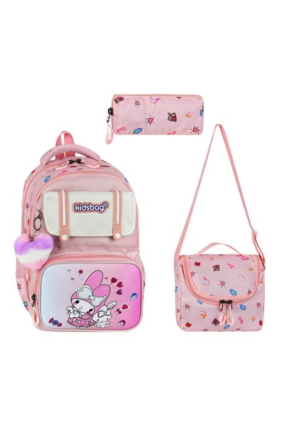 Alanç Gift Ultra-Luxury Orthopedic Cover Model Elementary School Bag with Hea...