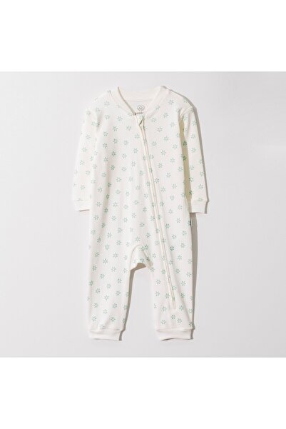 Momercy Floral Organic Cotton Baby Girl Romper Without Booties