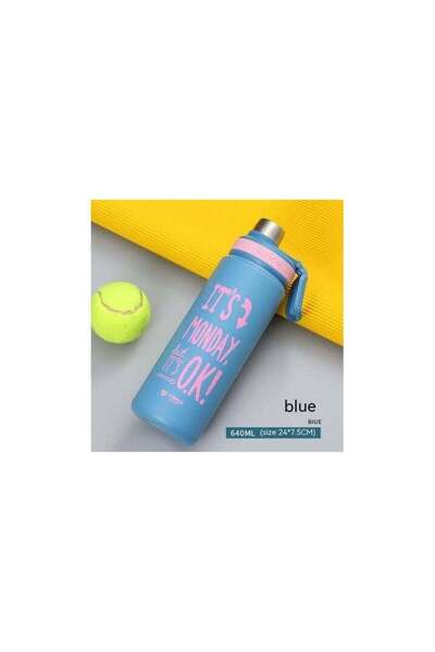 Generic Typography Design Stainless Steel Sport Thermos – 640ml