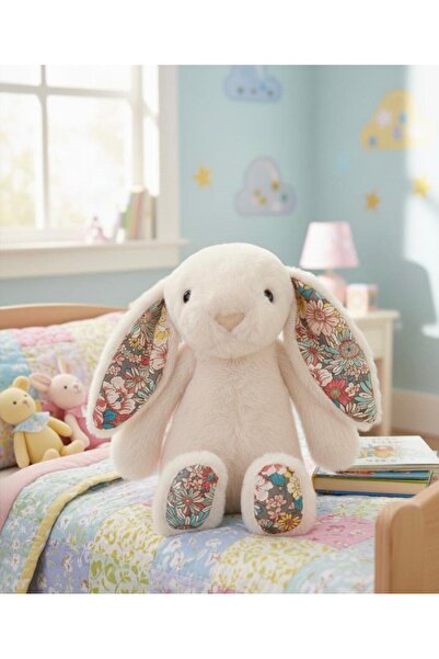 celinegiftbox Uyku Arkadaşı Peluş Tavşan Çiçek Desenli Wellsoft