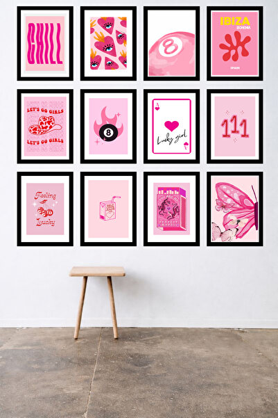 UNT 12-Piece Frame-Looking Modern Bohemian Wall Painting Set – 15X20 cm Mdf U...