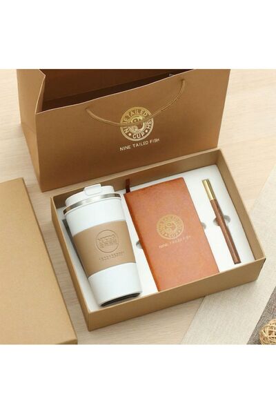 OEM Set Cadou Elegant pentru Birou – Termos, Agenda si Pix Premium