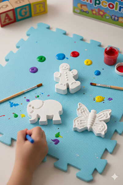 muffag Alçı Taş Boyama Seti Anne Çocuk Etkinliği Çocuk Gelişimi Seti