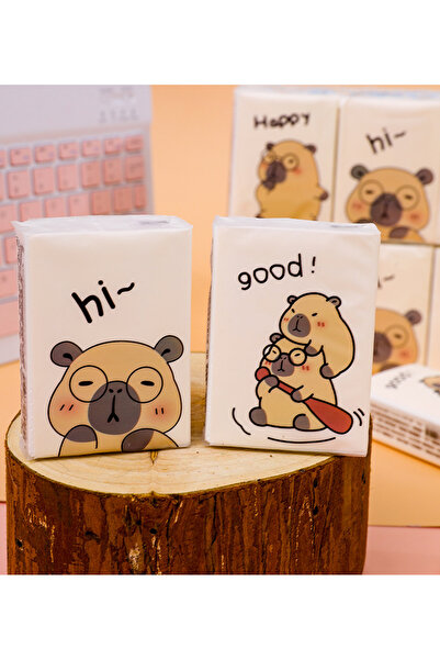 Modellino 9 Pack Capybara Figured Patterned Soft Hygienic Durable White Paper...