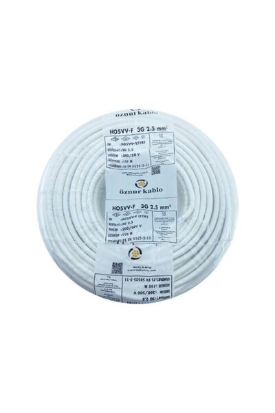 öznur kablo ÖZNUR 25MT 3X2,5MM TTR BAKIR ELEKTRİK KABLOSU BEYAZ