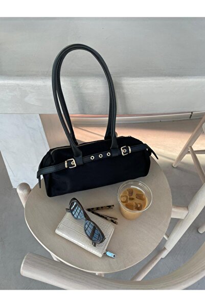 podyumgiyim Mery Suede Black Bag