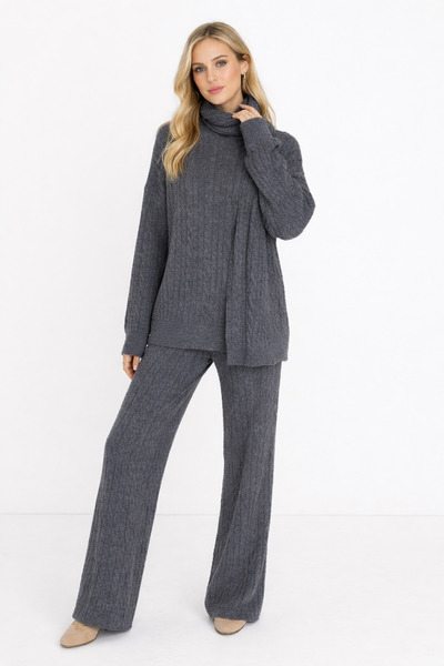 DM DİLAN MODA Women's Hair Smoked Color Hair Braided Knitting Suit