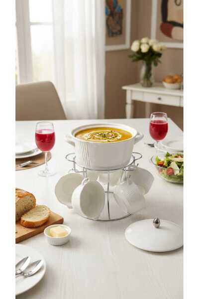 Generic Soup pot set with serving bowls, unique and elegant design, 8 pieces