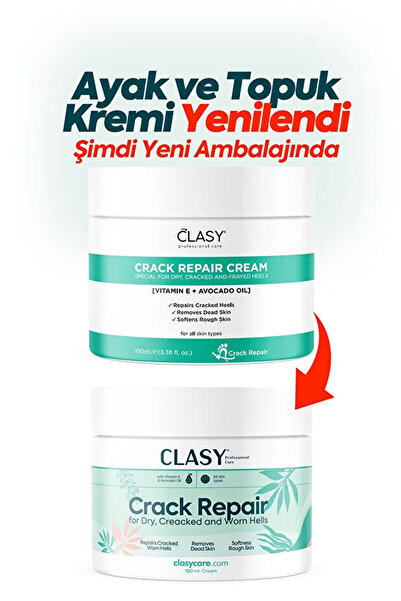 Clasy Care Ayak Ve Topuk Çatlak Kremi, Ayak Bakımı, Ayak Kokusu Ve Topuk 100ml 2 li