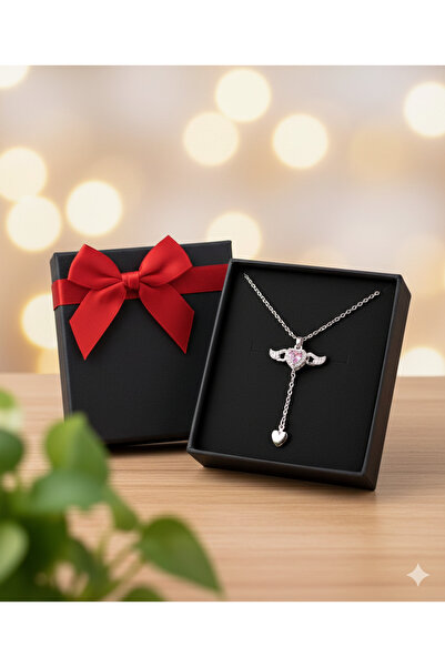 shop HEDİYE KUTUSUNDA SEVGİ MELEĞİ KOLYESİ ÇELİK