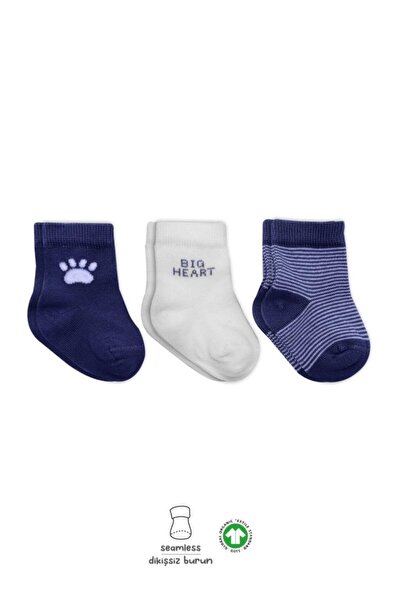 NW NessiWorld 3-Piece Combed Cotton Socks 10110 Indigo