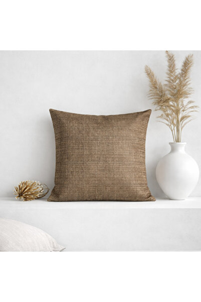 Ases Design غطاء وسادة مزخرف منسوج بشكل مسطح - بني