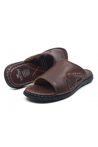 Luis Figo %100 Deri İçi Dışı Günlük Ortopedik Erkek Büyük Numara Terlik 45-49