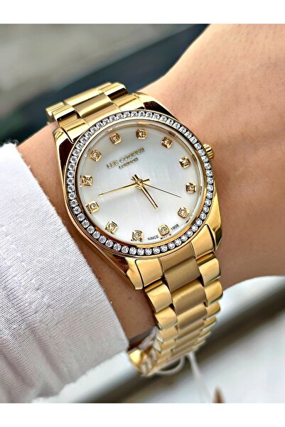 Lee Cooper Special Design Steel Band Gold Color Women Wrist Watch Lc07478Mr