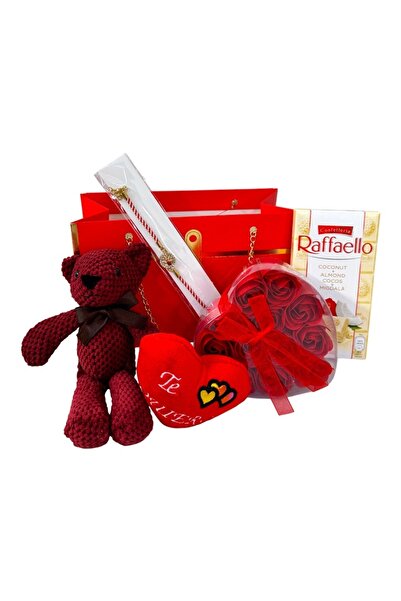 velve Special Valentine Package, teddy bear 18 cm, heart 8 cm, heart box 12 s...