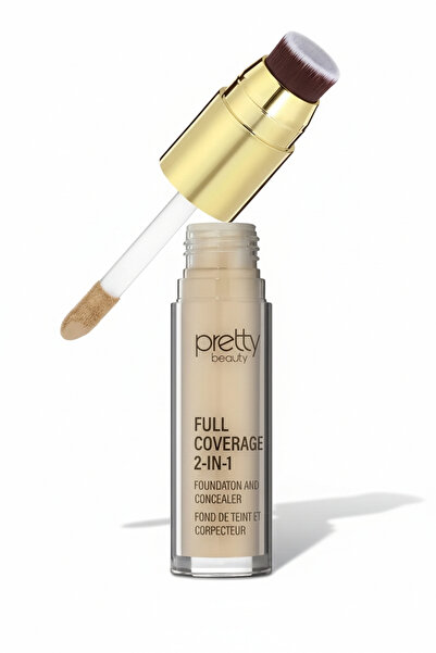 wonderway Full Coverage 2-in-1 Fondöten & Kapatıcı Concealer - Özel Fırça Tas...