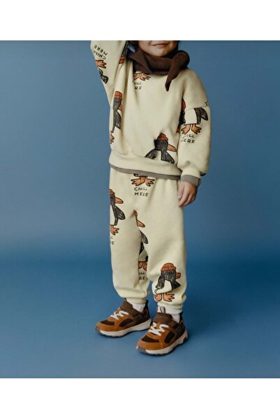 Lolliboomkids Cream color penguin Printed set - cream - 3-4 years - st00340-c...