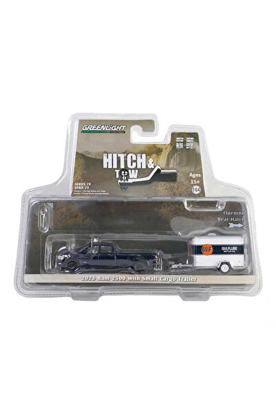 NW NessiWorld 1/64 2023 Ram 2500 with Small Cargo Trailer Model Car