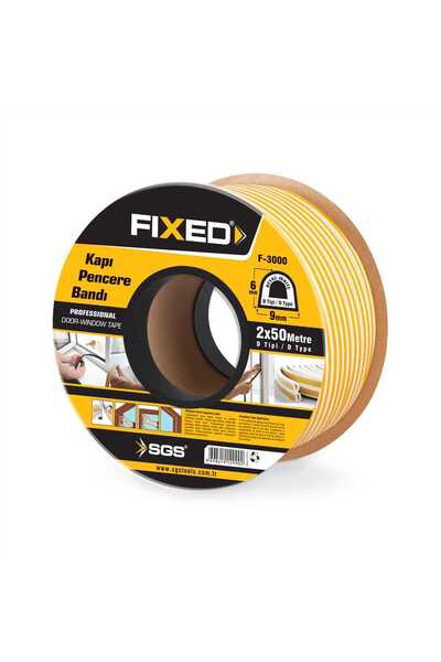 FIXED شريط مطاطي لنوافذ الأبواب (أبيض) 2*50 100 متر