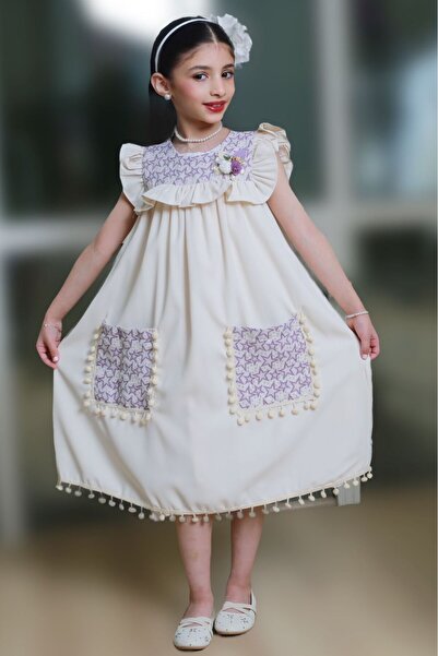 gmax Girls' dress with a five-pointed star pattern