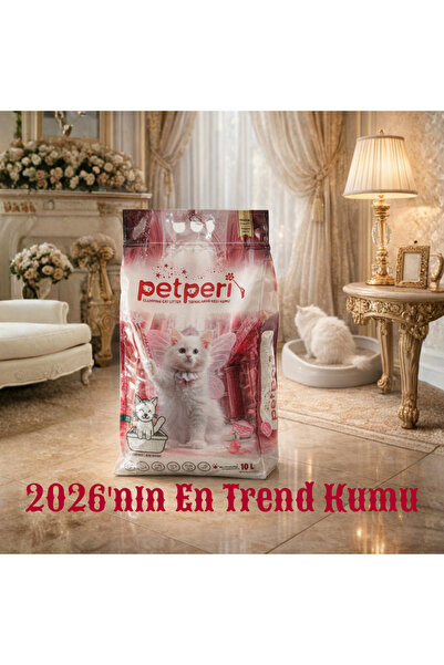 PETPERİ Bebek Pudralı Beyaz Bentonit Premium Doğal Kedi Kumu | 10 Litre | Yük...