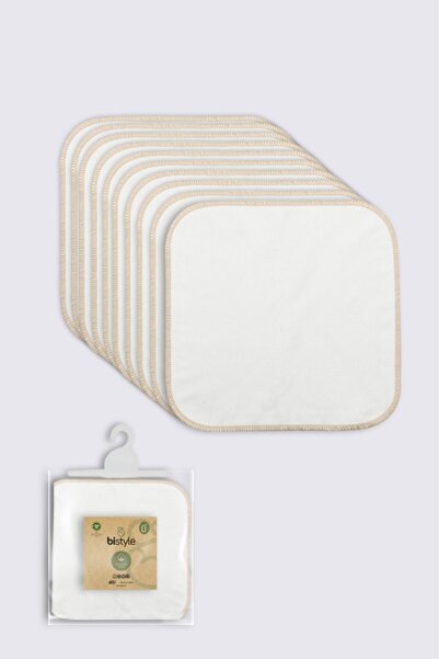 My Reality Fashion Organic 28X28 10-Piece Combed Cotton Handkerchief 90101 Ecru