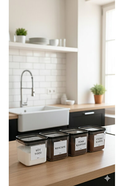 Dia 4-Piece Coffee Storage Container Set with Vacuum Lids - Modern Kitchen Or...