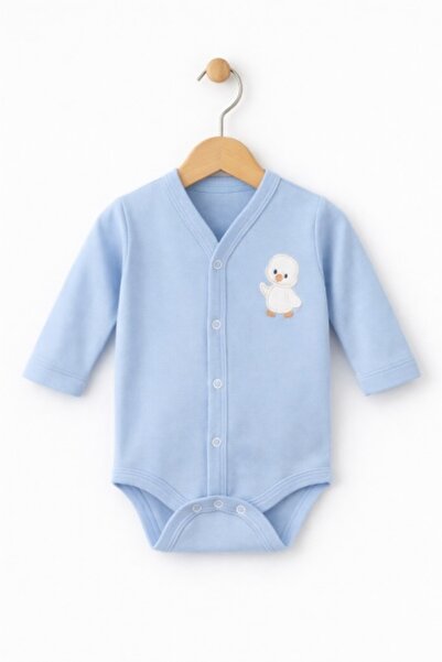 Pure Boutique Body bebelusi cu maneca lunga si capse, imprimeu puisor, bleu, ...