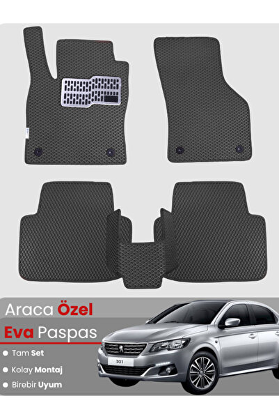 stiloto PEUGEOT 301 (2012-2025) Uyumlu EVA Paspas Tam Set–Araca Özel,Oto Pasp...