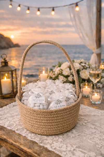 ÖRGÜM Wedding Basket Decorative Multi-Purpose Basket 15X7 cm