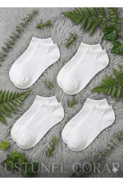 Üstünel çorap 4-Piece Luxury Cotton Booties Socks - Anti-Sweat Daily Comfort