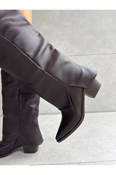 Elvinin Tarzı Tosa Bitter Brown Furry Long Dallas Cut XL Women's Boots