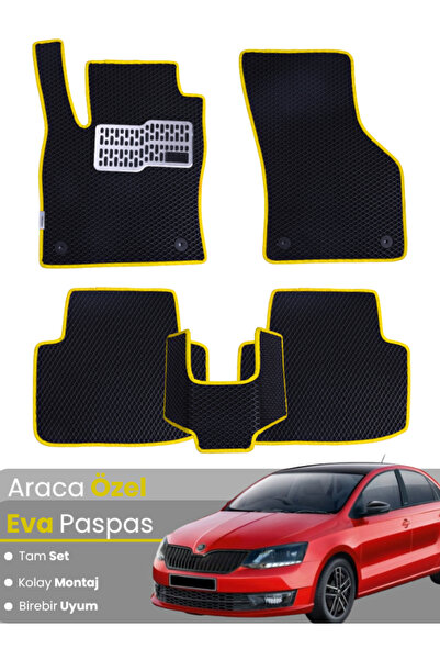 stiloto مجموعة كاملة من دواسات EVA متوافقة مع سيارة سكودا رابيد (2020-2023) -...