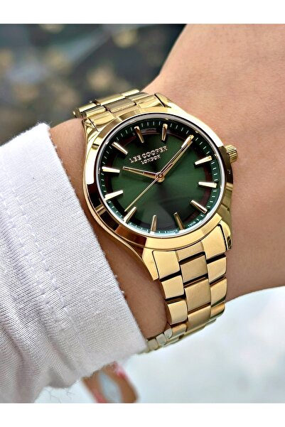 Lee Cooper Special Design Steel Band Gold-Green Color Women Wrist Watch Lc081...