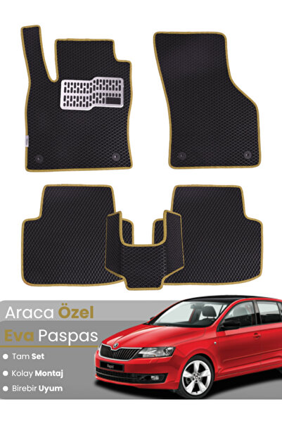 stiloto مجموعة كاملة من دواسات EVA متوافقة مع سيارة سكودا فابيا 3 (2014-2021)...